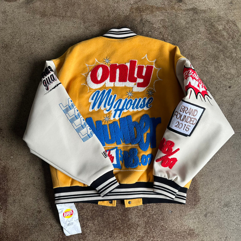 1807 x Lay's Leather Patchwork Varsity Jacket