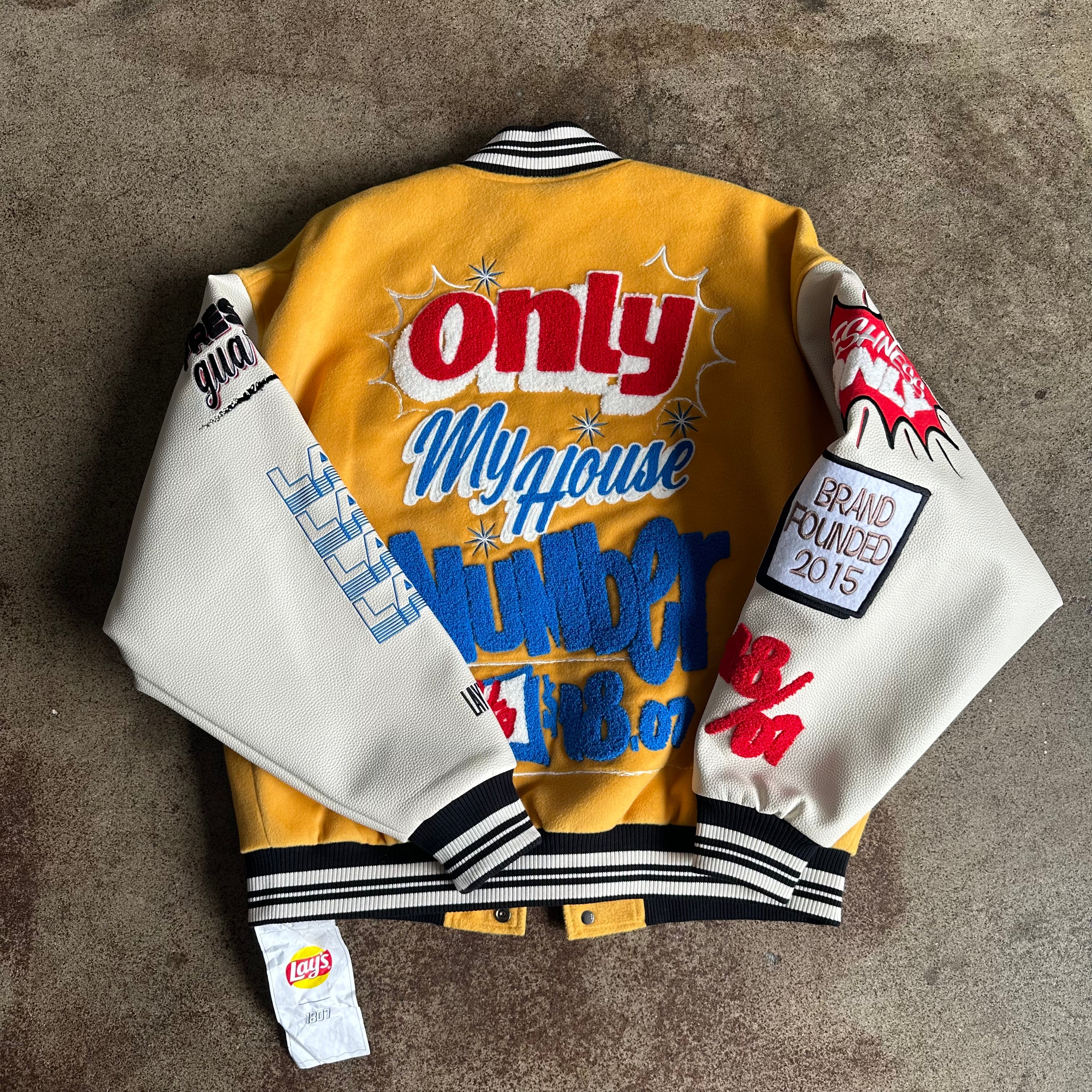 1807 x Lay's Leather Patchwork Varsity Jacket