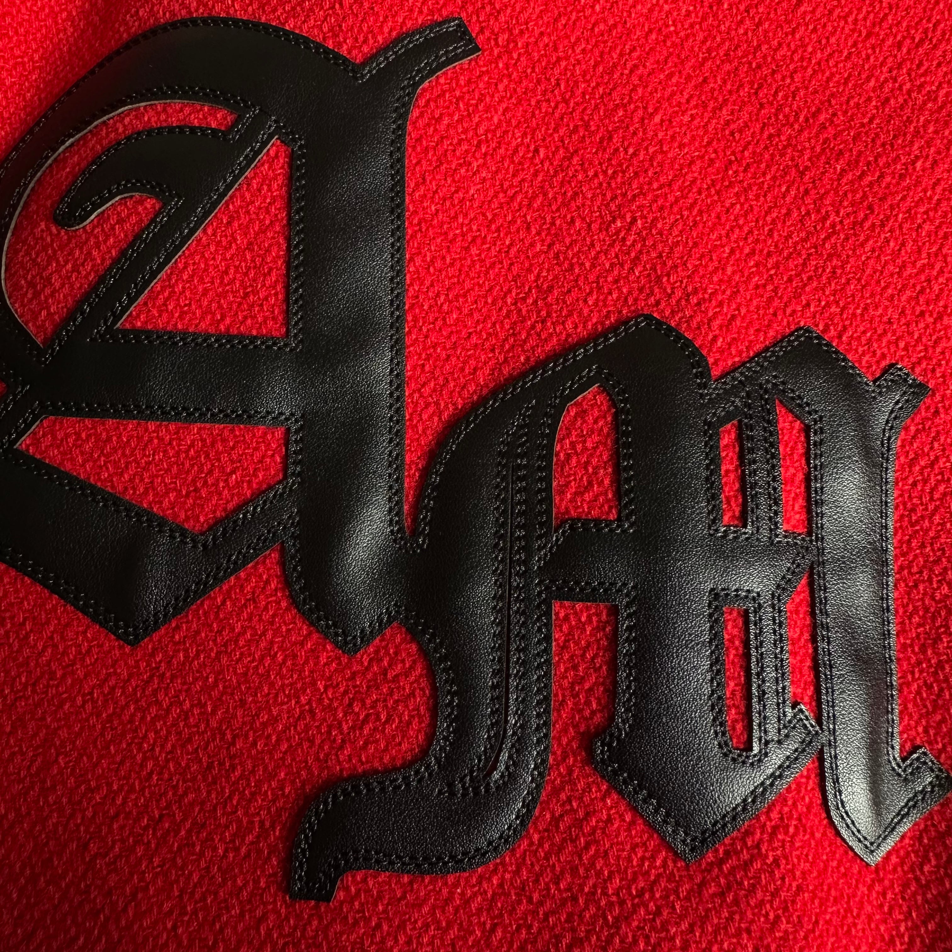 Amexnocap Leather-Trim Varsity Jacket