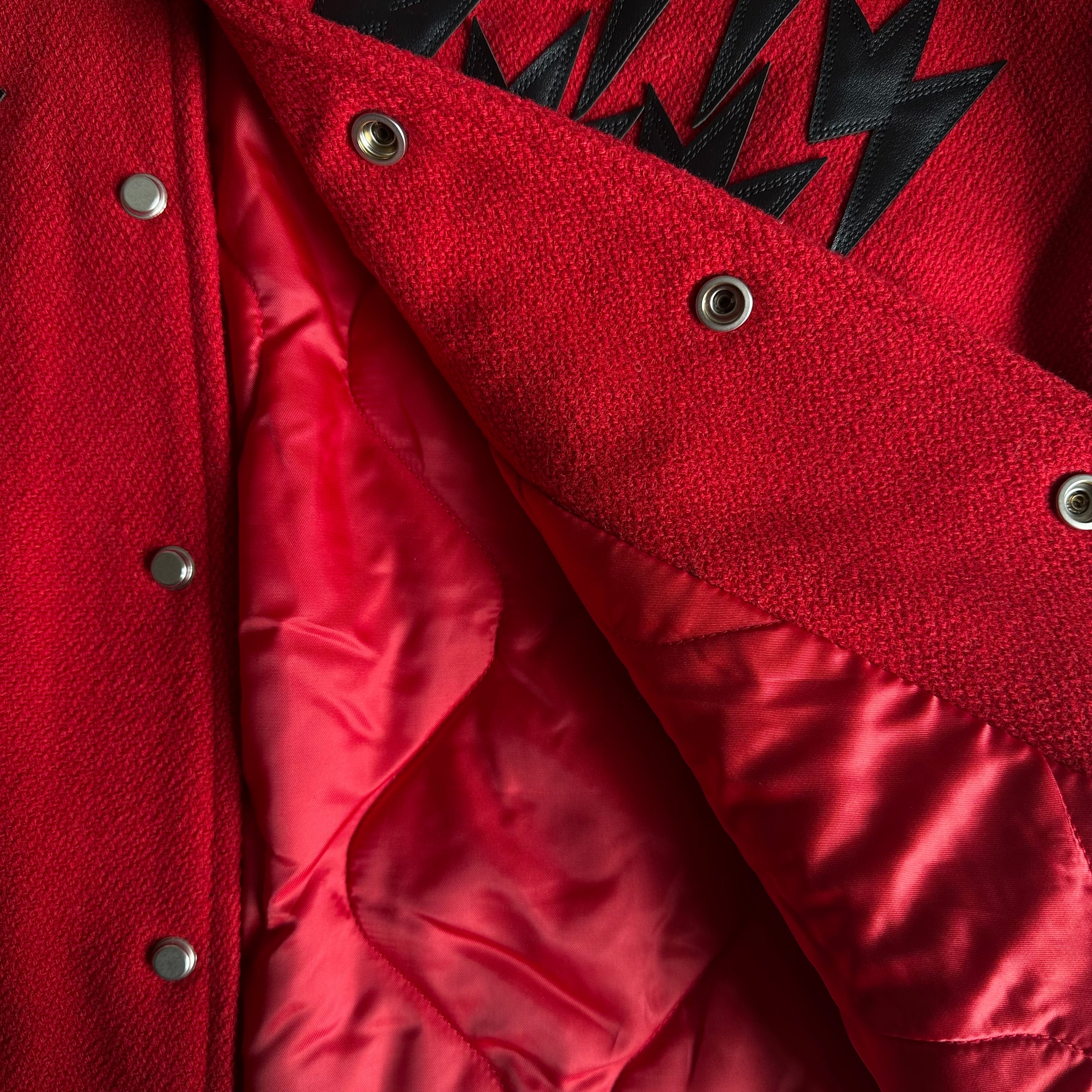 Amexnocap Leather-Trim Varsity Jacket