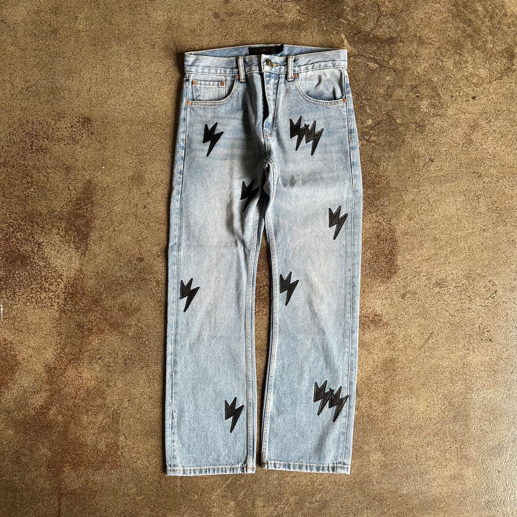 Amexnocap Lightning Patch Denim Jeans