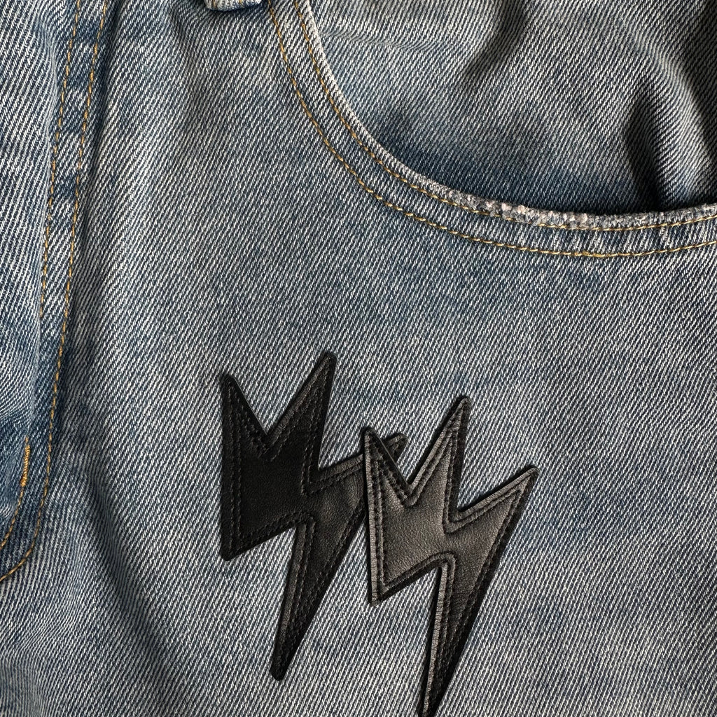Amexnocap Lightning Patch Denim Jeans