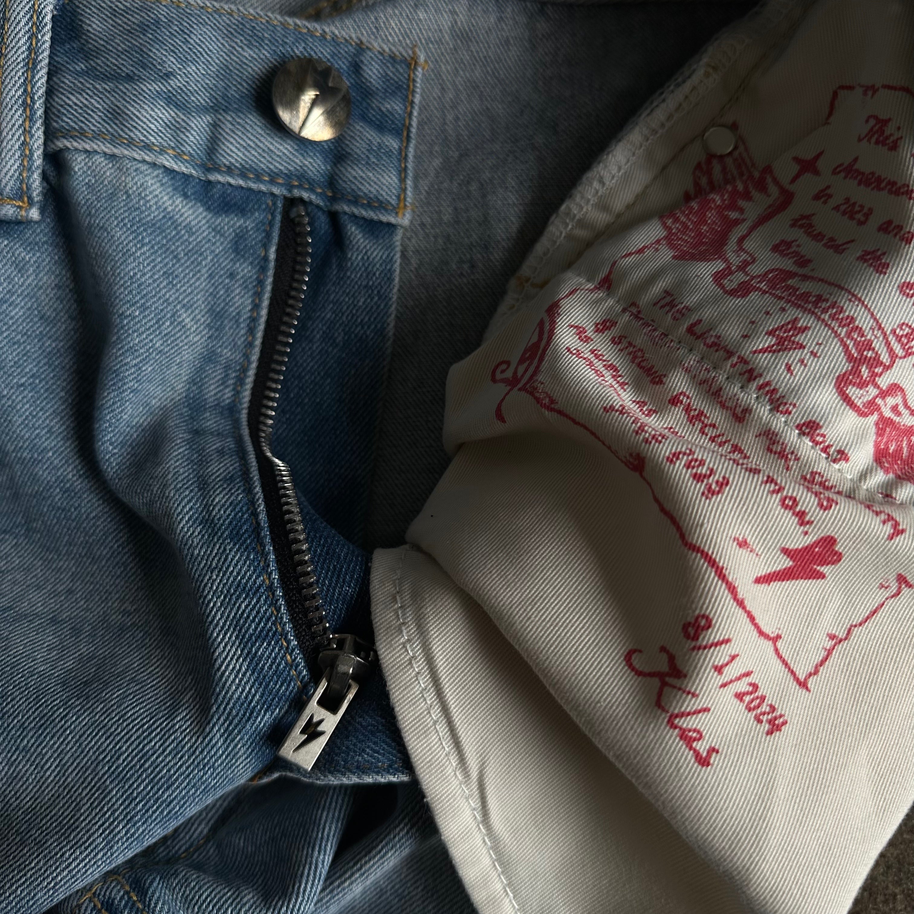 Amexnocap Lightning Patch Denim Jeans