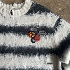 CEEC Distressed Stripe Knit Sweater