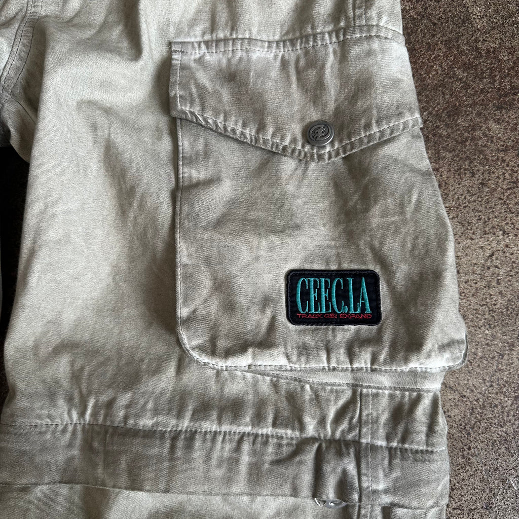 CEEC Detachable Washed Khaki Cargo Pants